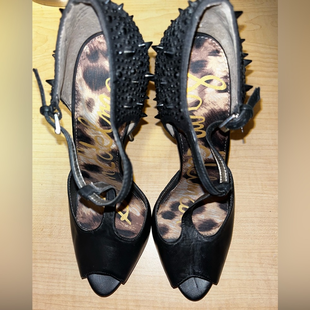 Brand new w/o box size 8.5 Sam Edelman crystal black spike heels